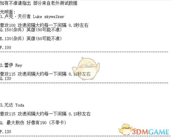 《星球大战:前线2》光剑英雄的伤害与攻速数据