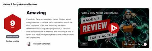 EA版《哈迪斯2》IGN 9分：绝佳肉鸽续作！
