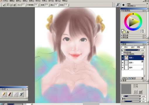 Photoshop手绘教程:可爱女生插画