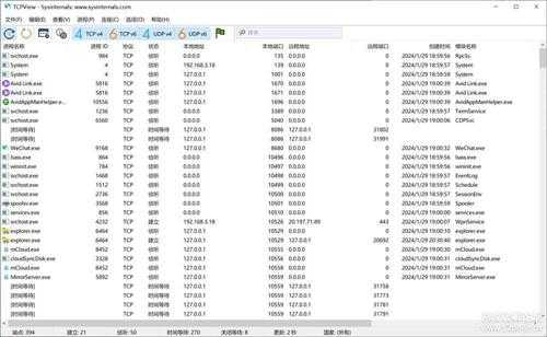 微软TCP端口和线程查看器 TCPView v4.19 汉化单文件版,可判定线程是否是木马